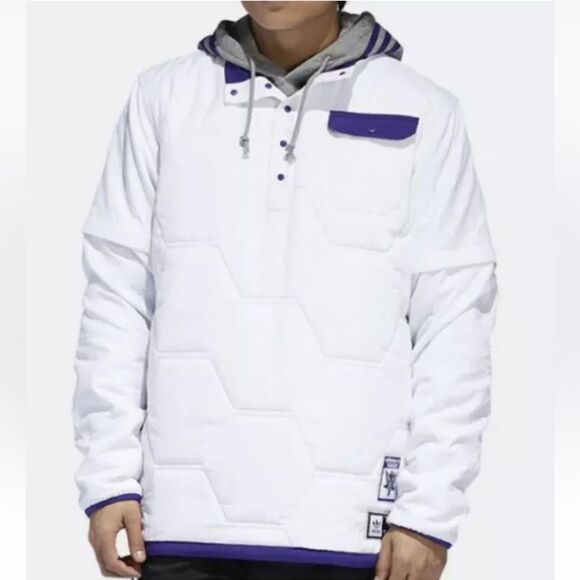 adidas Other - NWT Adidas x Hardies Skateboarding Jacket Pullover Men’s Sz Medium White Purple